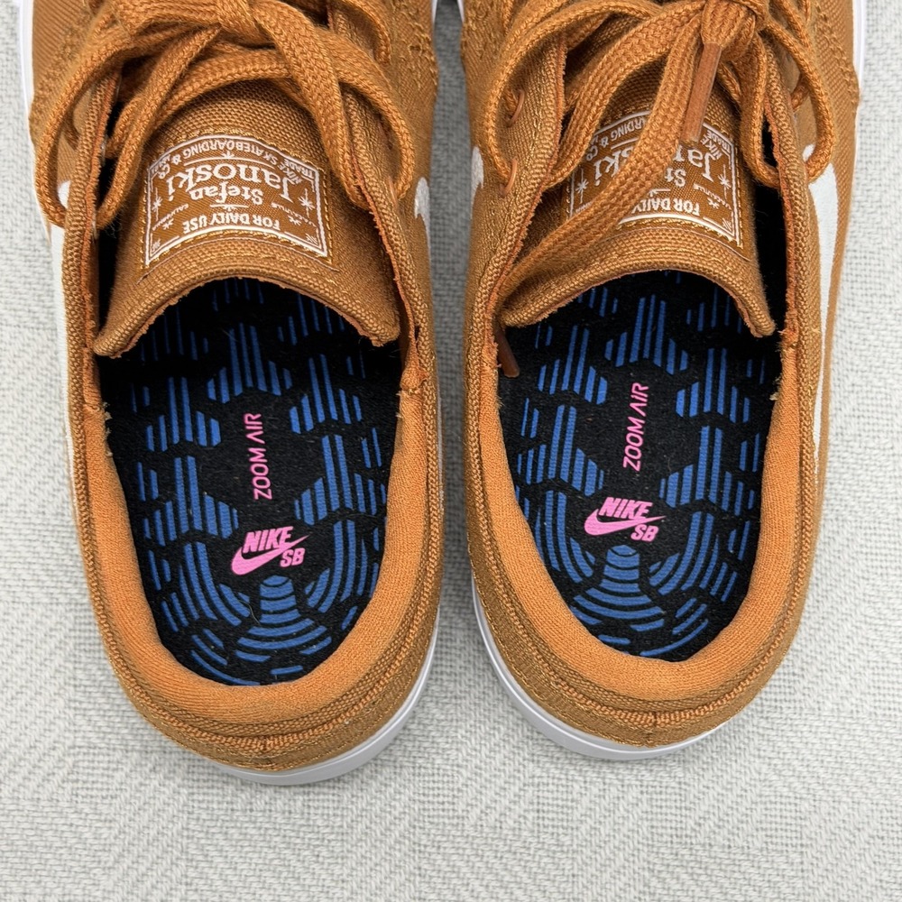 Nike SB Stefan Janoski Shoes Mens Size 4 Brown White Canvas Zoom Air AR7718-208 - Picture 4 of 8